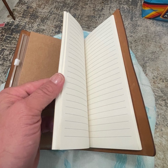 Brown Leather Journal with Pearl Embellishment - Picture 4 of 7